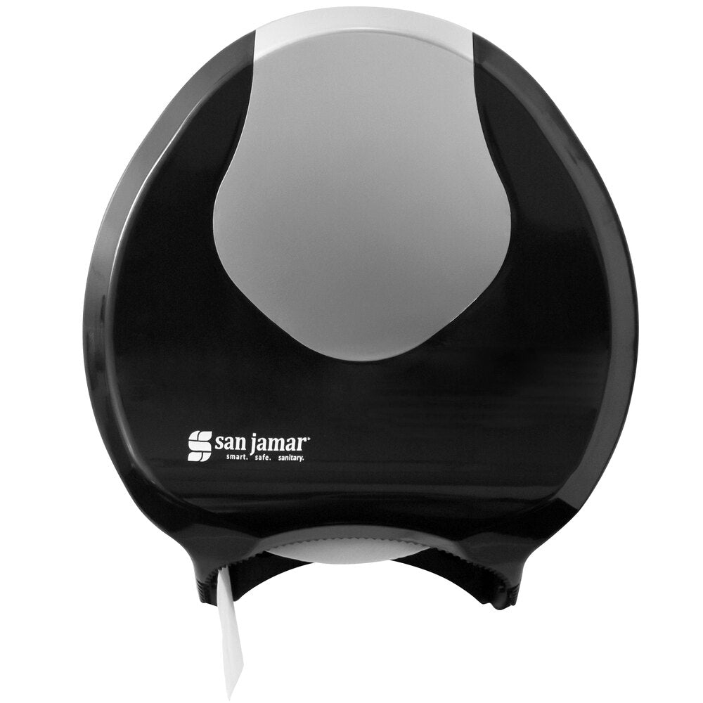 San Jamar Summit Single-Roll Jumbo Toilet Tissue Dispenser — Black/Stainless (9")
