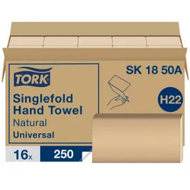 Tork Universal Singlefold Hand Towel — 9.1" x 10.25", Natural (Case of 4,000)