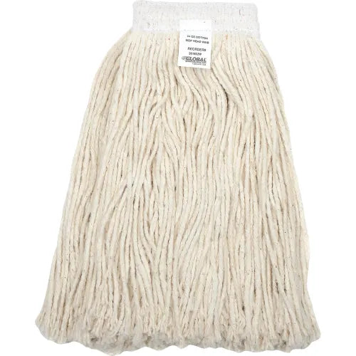 Industrial Cut-End Cotton Wet Mop Head — 24 oz, 4-Ply, Wide Band
