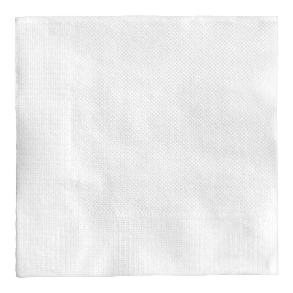 1-Ply White Cocktail / Beverage Napkins — 9" x 9", Embossed Border (Case of 4,000)