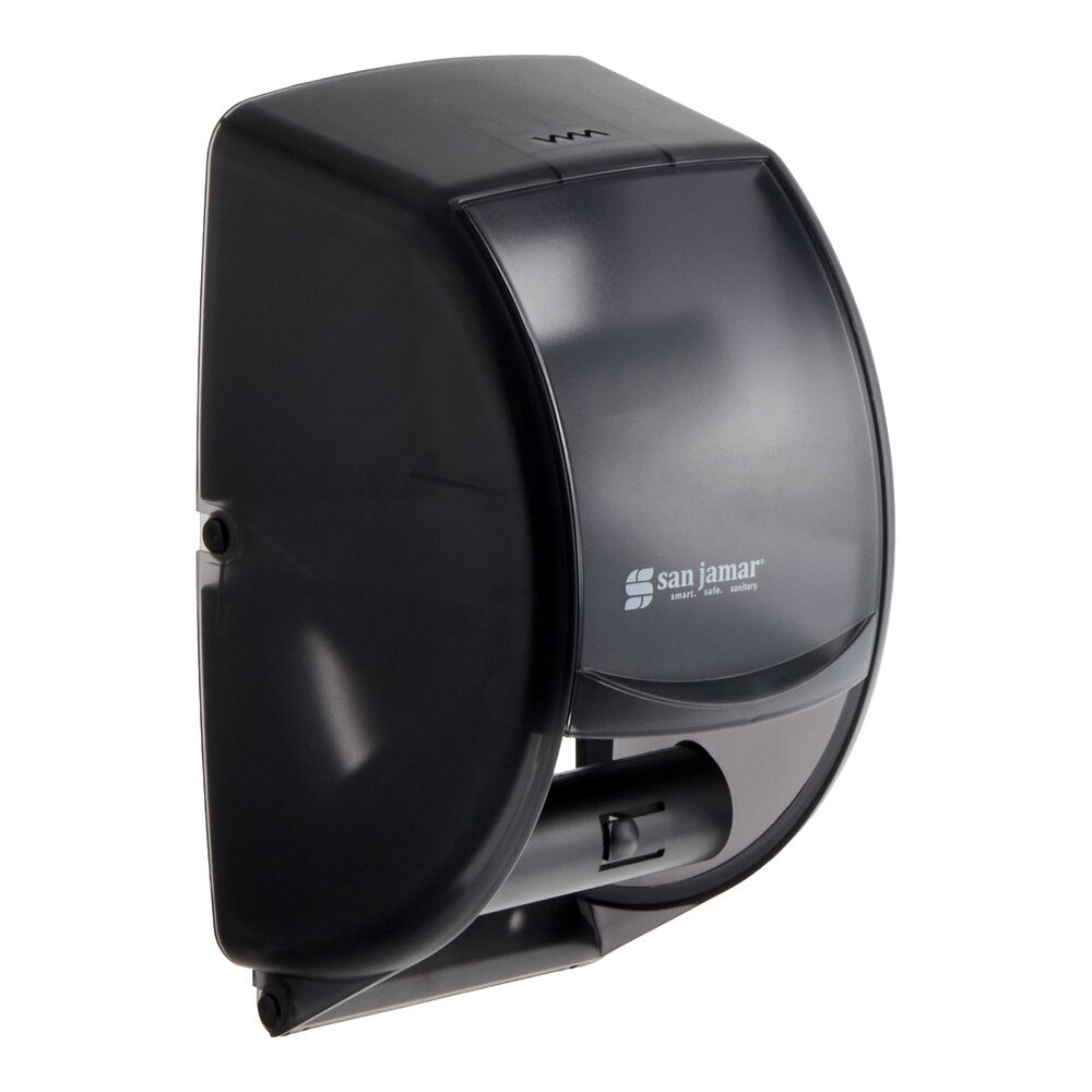 San Jamar Duett Classic Double-Roll Toilet Tissue Dispenser — Black Pearl (R3500TBK)