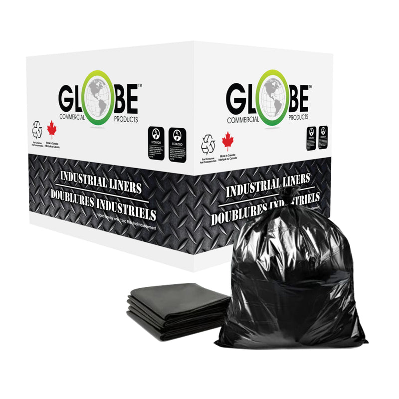 Extra Strong Black Garbage Bags — 35" x 50", Commercial Can Liners (Case)