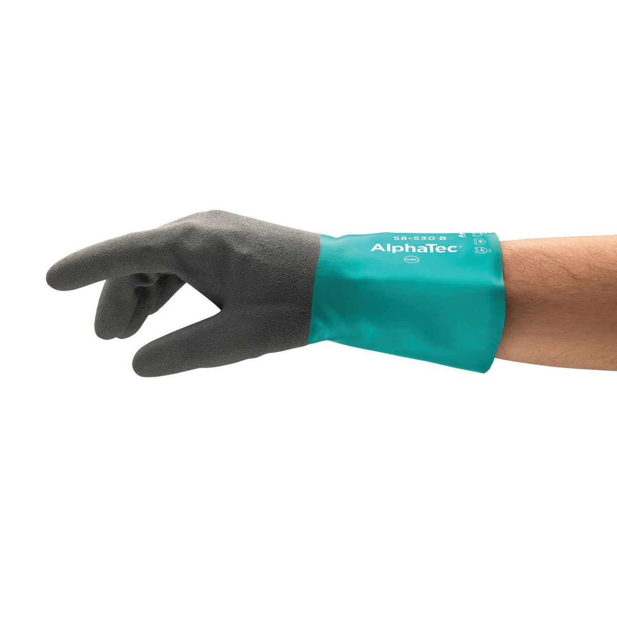 Ansell AlphaTec 58-535B Chemical-Resistant Nitrile Gloves — 14" Gauntlet (Dozen Pairs)