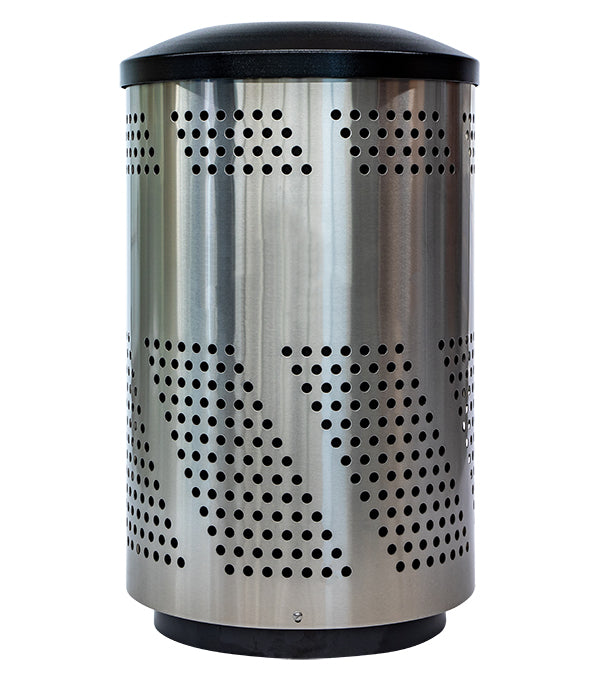 Ex-Cell Kaiser 51 Gal Indoor Recycling Receptacle, stainess steel & black gloss ARENA-51 SS