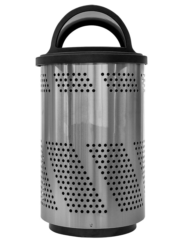 Ex-Cell Kaiser 51 Gal Outdoor Recycling Receptacle, stainless steel & black gloss ARENA-X51 SS/BLK