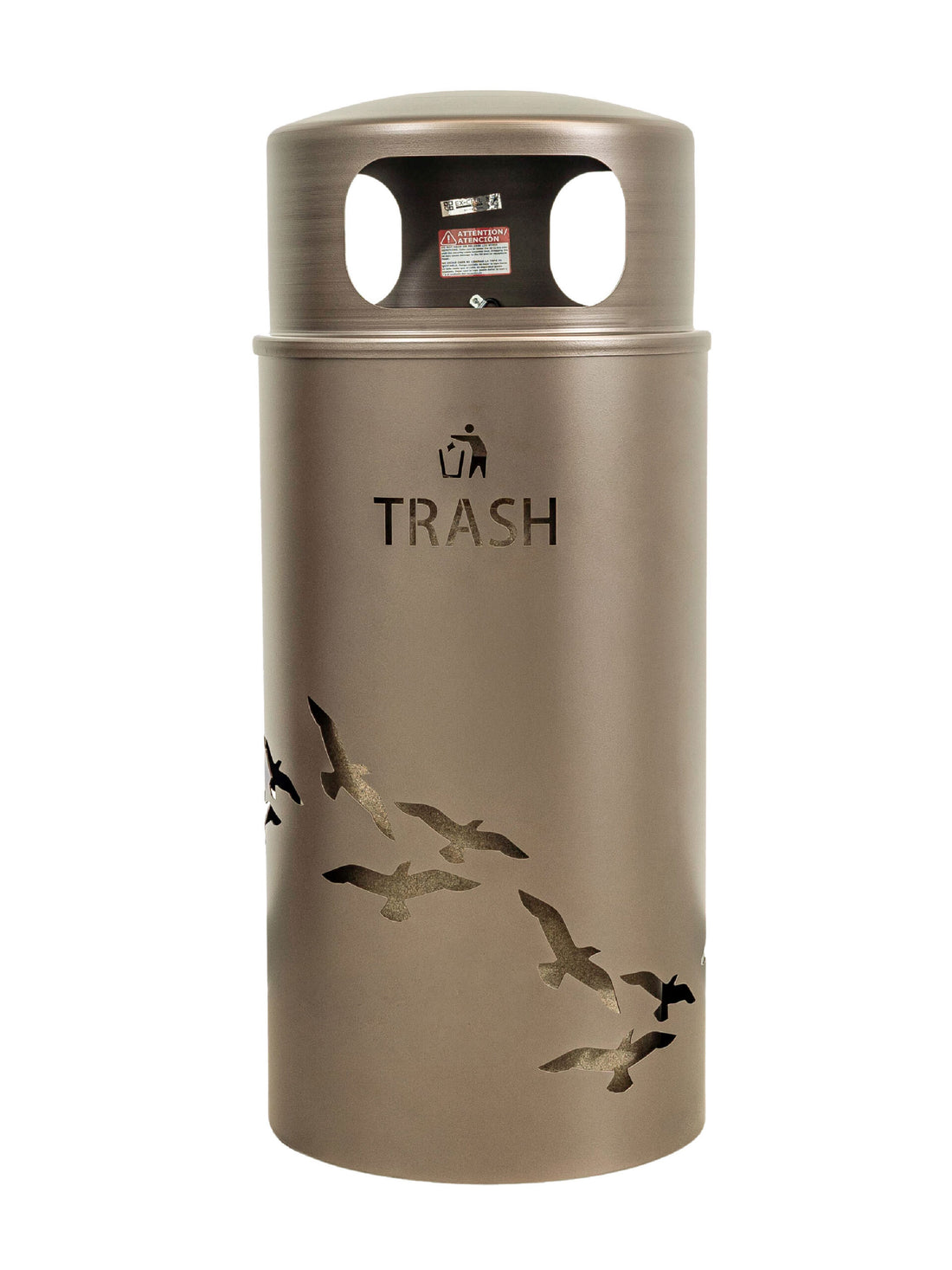 Ex-Cell Kaiser Nature Series 33 Gal Outdoor Trash Receptacle, Bronze NS33-FL T BRZX