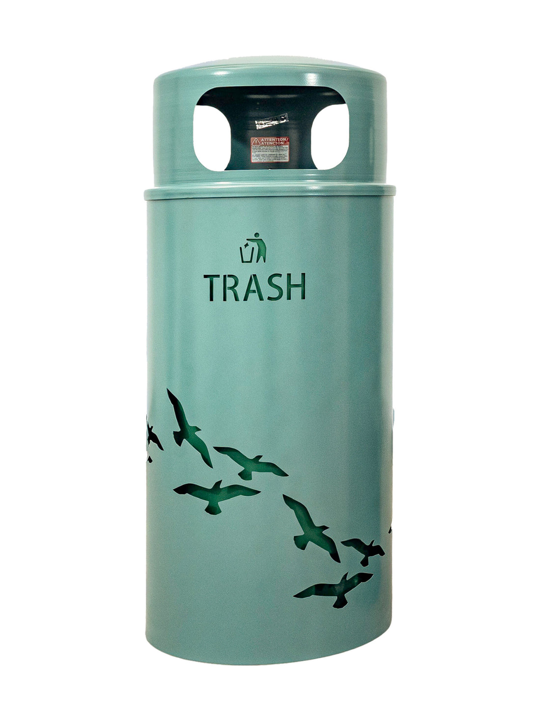 Ex-Cell Kaiser Nature Series 33 Gal Outdoor Trash Receptacle, Malachite NS33-FL T MAL