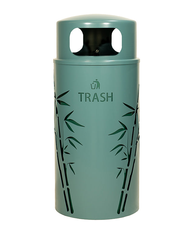 Ex-Cell Kaiser Nature Series 33 Gal Outdoor Trash Receptacle, Malachite NS33-BB T MAL