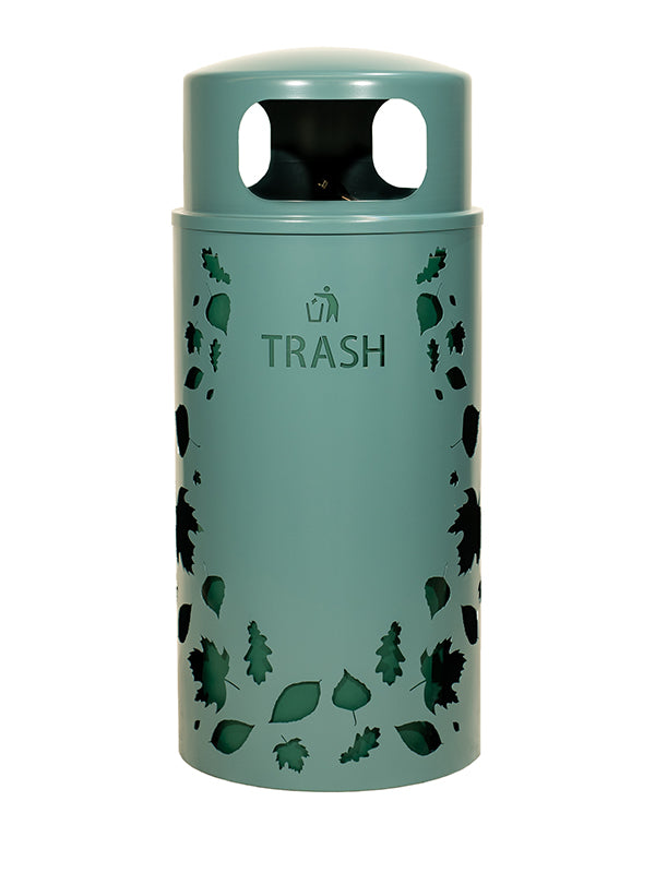 Ex-Cell Kaiser Nature Series 33 Gal Outdoor Trash Receptacle, Malachite NS33-LV T MAL