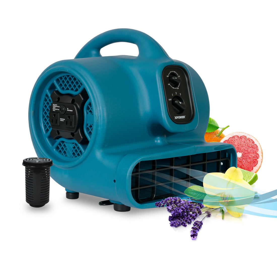 XPOWER Freshen Aire P-450AT 1/3 HP Scented Air Mover with Daisy Chain, 2000 CFM