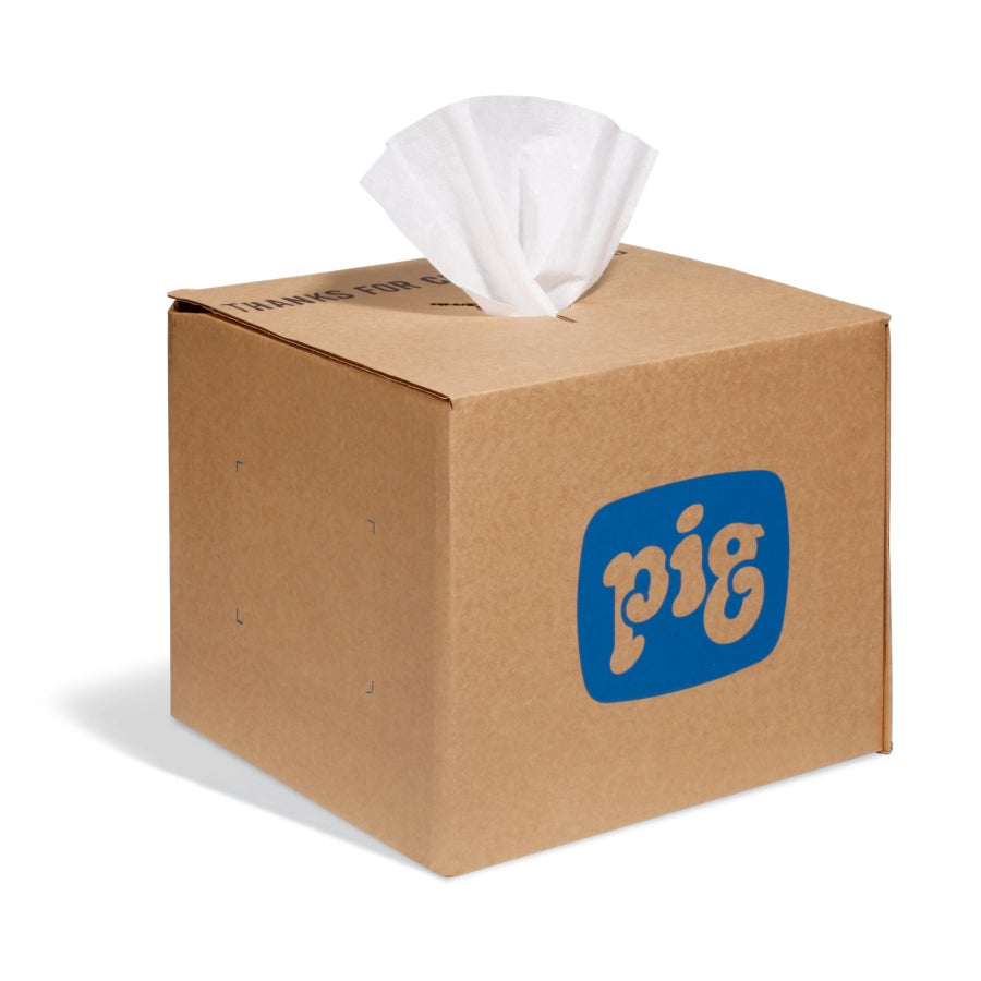 PIG PR35 Parched Piggy Airlaid Wipers — 9" x 12" Center-Pull Pop-Up Box