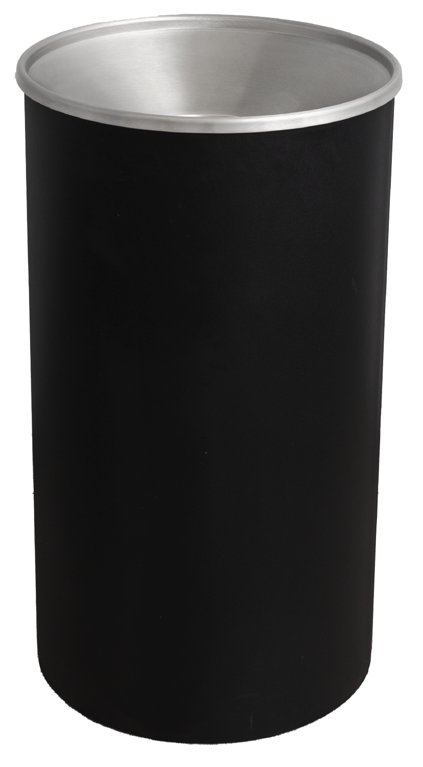 Ex-Cell Kaiser Premier Series 33 Gal Indoor Trash Receptacle, Black Texture WR-33F BLX