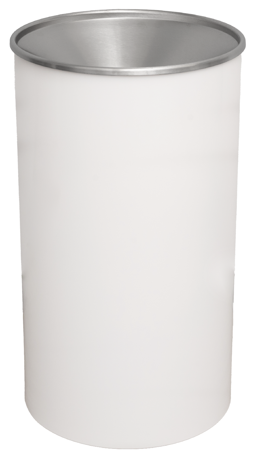 Ex-Cell Kaiser Premier Series 33 Gal Indoor Trash Receptacle, White gloss WR-33F WHT