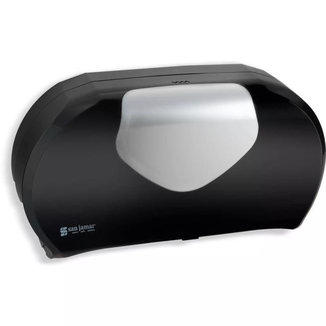 San Jamar Summit Twin 9" Jumbo Bath Tissue Dispenser — Black/Stainless Steel