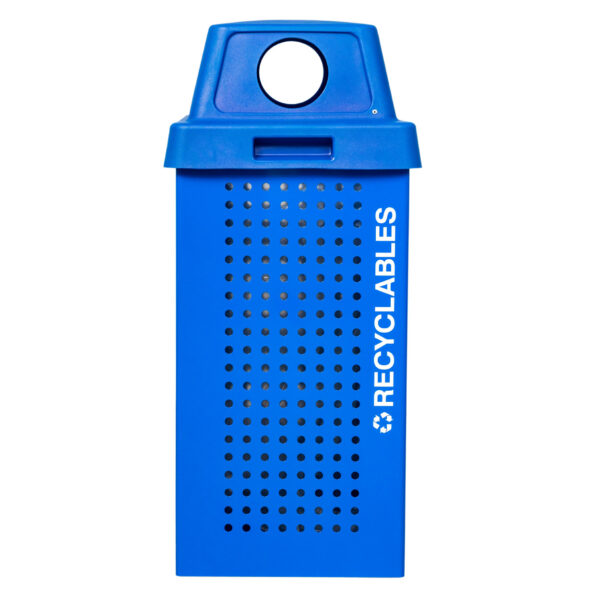 Ex-Cell Kaiser Kaleidoscope XL Series 36 Gal Outdoor Recycling Receptacle, Recyclables, Recycle Blue Gloss RC-KDX36-R RBL