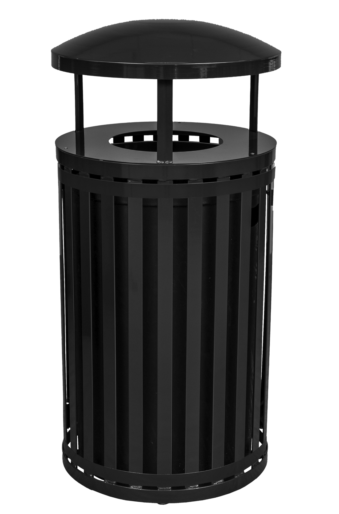 Ex-Cell Kaiser Streetscape SCTP-40 ND 45 Gal Outdoor Trash Receptacle, Black Gloss SCTP-40 D ND BLK