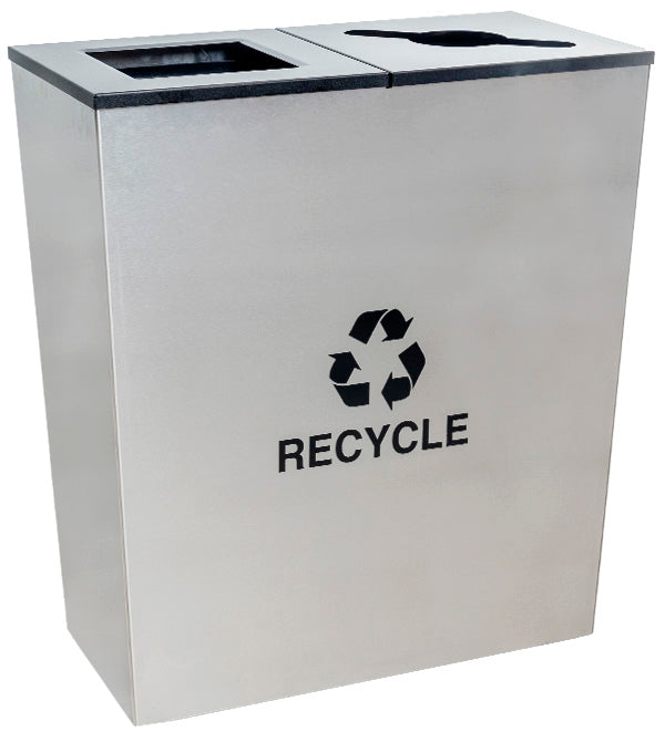 Ex-Cell Kaiser Metro Collection 36 Gal Indoor Recycling Receptacle, SS RC-MTR-2 SS