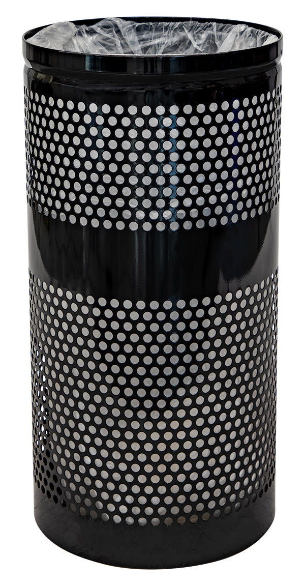 Ex-Cell Kaiser Landscape Series 20 Gal Outdoor Trash Receptacle, Black Gloss WR-22R BLACK