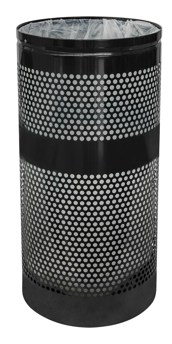 Ex-Cell Kaiser Landscape Series 34 Gal Outdoor Trash Receptacle, Black Gloss WR-34R BLACK
