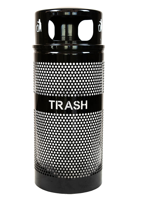 Ex-Cell Kaiser Landscape Series 34 Gal Outdoor Trash Receptacle, Black Gloss WR-34R DM BLACK