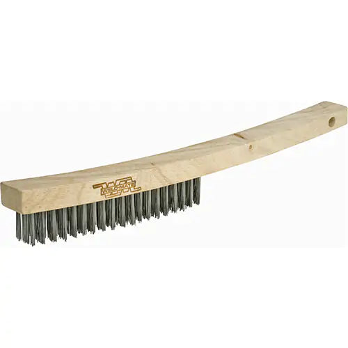 Weld-Mate Long Handle Industrial-Duty Scratch Brush — Carbon Steel, 4 x 19 Rows, 13-3/4"