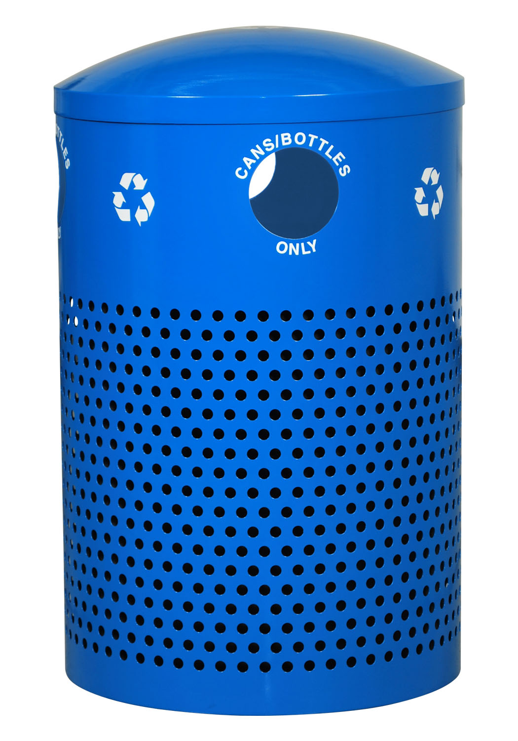 Ex-Cell Kaiser Landscape Series 40 Gal Outdoor Recycling Receptacle, Recycle Blue Gloss RC-2441 CANS RBL