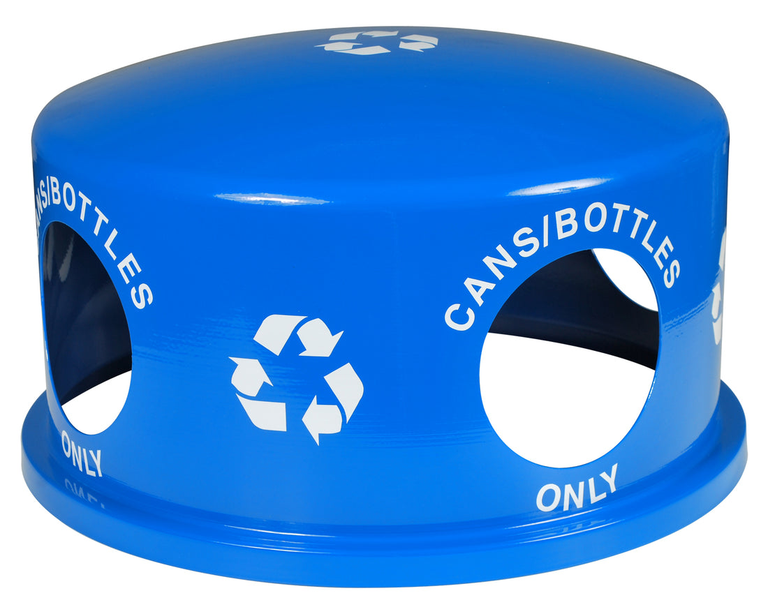 Ex-Cell Kaiser Landscape Series 34 Gal Outdoor Recycling Receptacle, Recycle Blue Gloss RC-34R DM CANS RBL