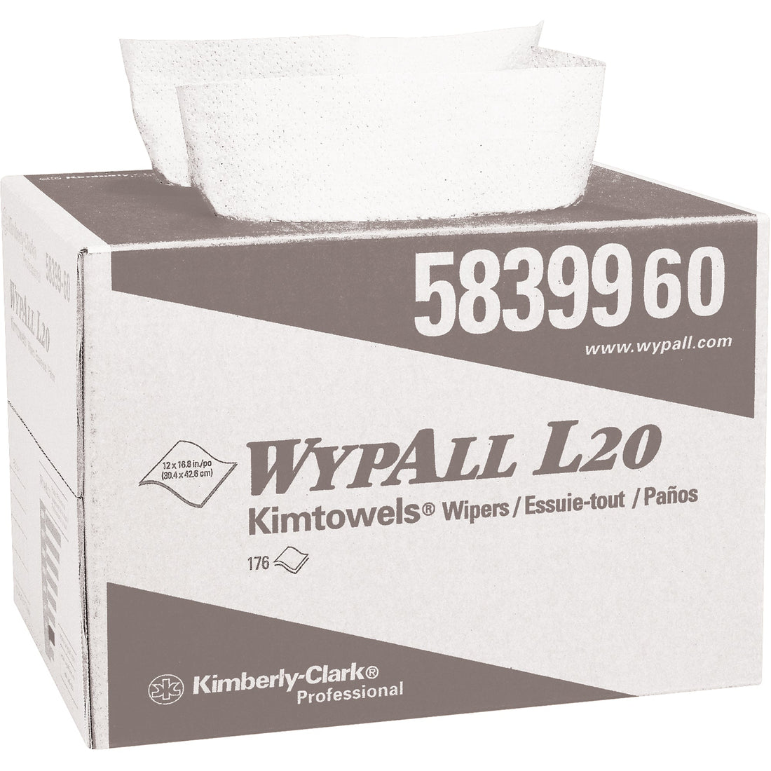 Kimberly-Clark L20 Wipers, All-Purpose, 16-4/5" L x 12-1/2" W