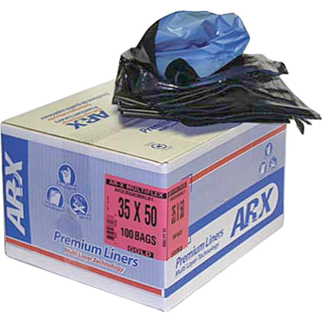Alte-Rego Premium Liners, 3X Strong, 42" W x 48" L, Black, 151.41 L (40 Gal.) Capacity