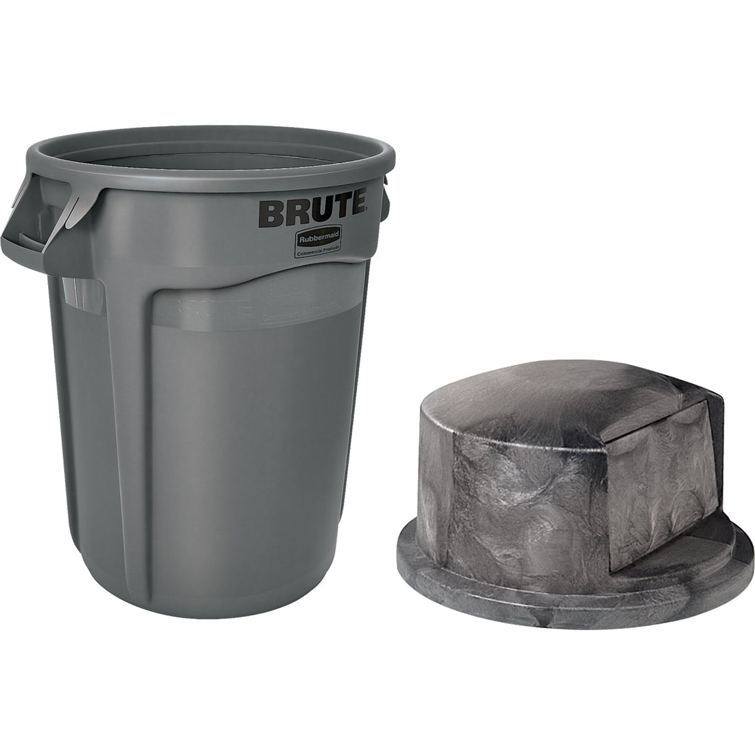 Rubbermaid Round Brute® Container and Dome Top, Polyethylene, 32 US gal.