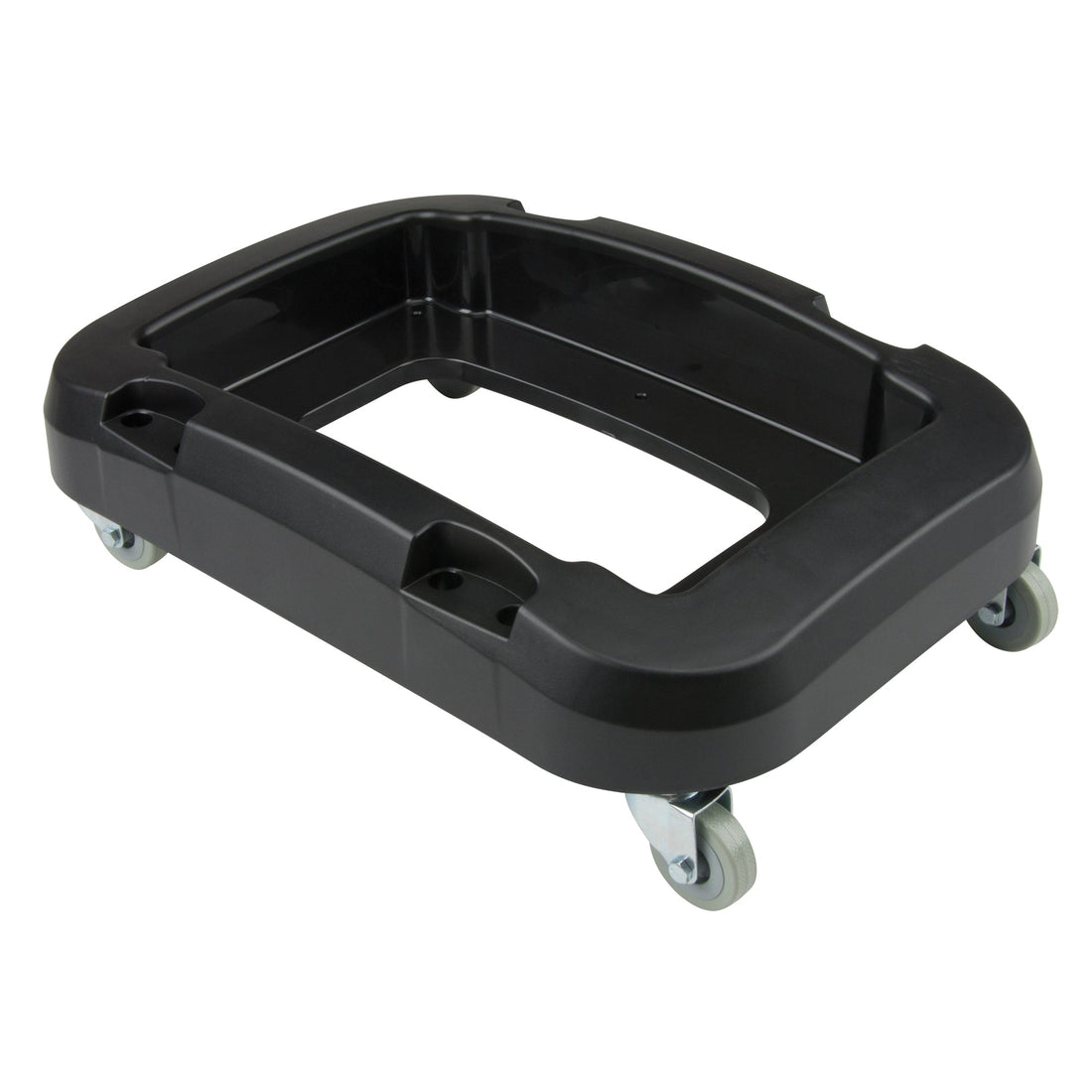 RMP Maintenance Recycling & Waste Receptacle Dolly, Polypropylene, Black, Fits: 17-1/4" x 12-1/2"