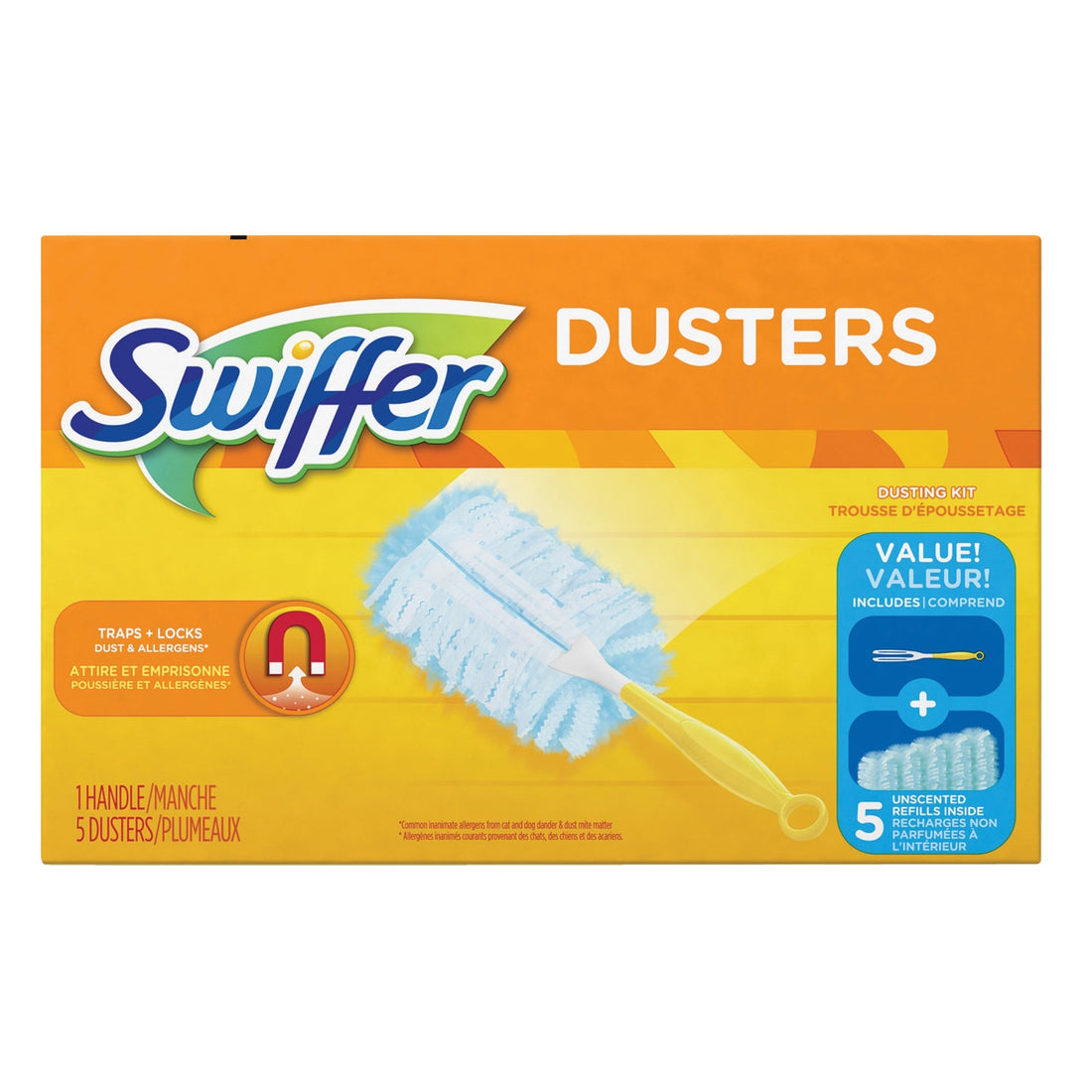 Swiffer Duster Kit, Slip On Style, Microfibre, 5" L x 3-1/2" W