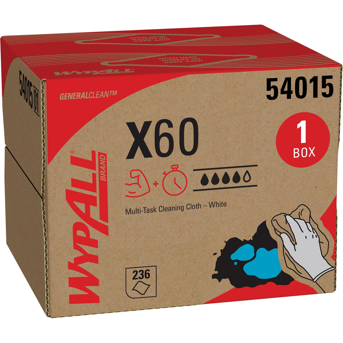 Kimberly-Clark X60 Wipers, All-Purpose, 16-3/4" L x 11" W