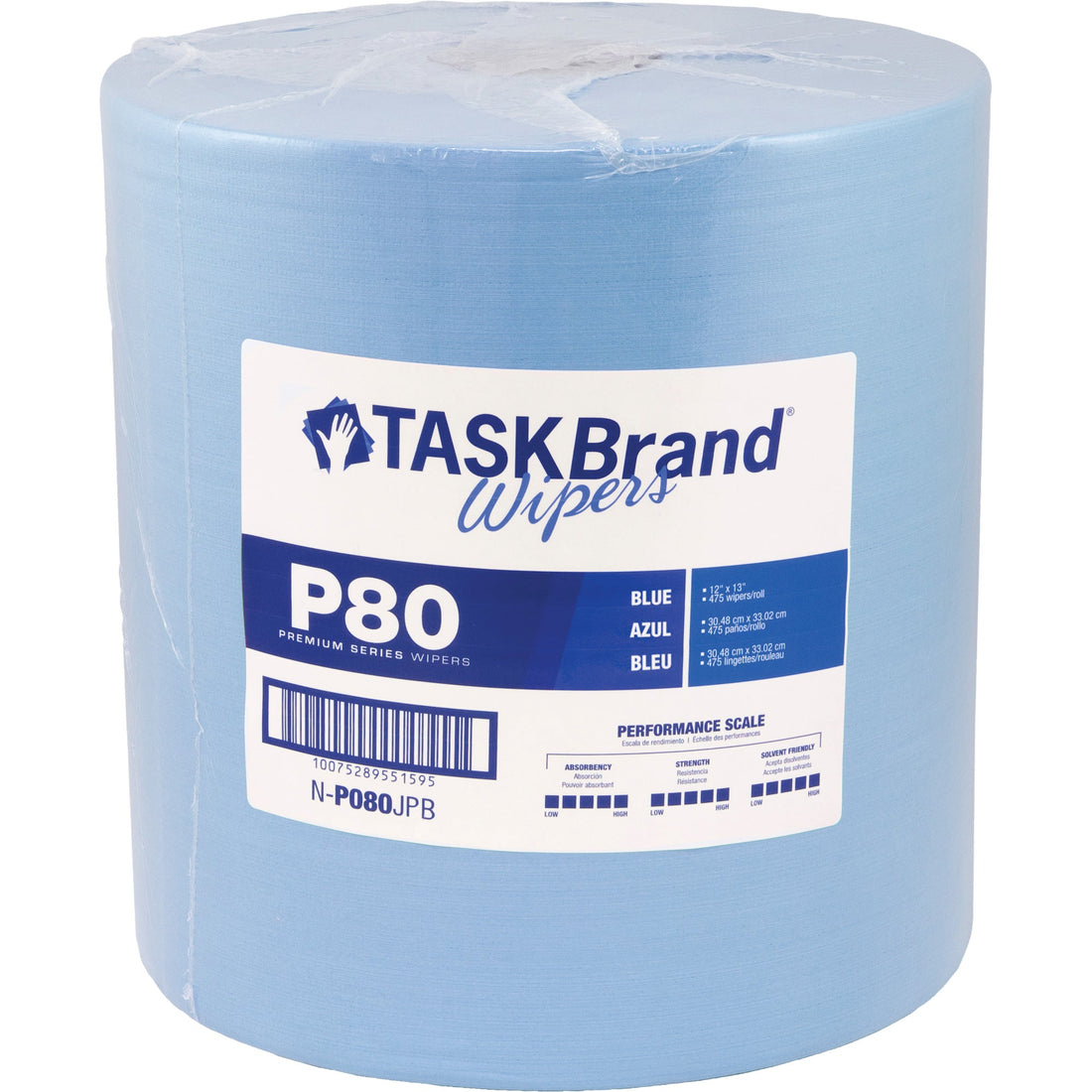 Hospeco TaskBrand P80 Premium Series Wipers, Heavy-Duty, 13" L x 12" W