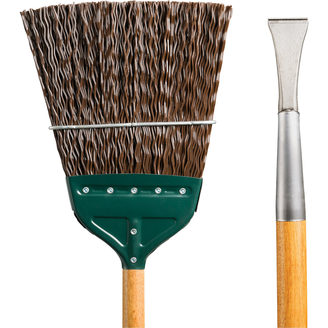 M2 Professional Track & Switch Broom with Heavy-Duty Forged Chisel, Wood Handle, Polypropylene Bristles, 55" L