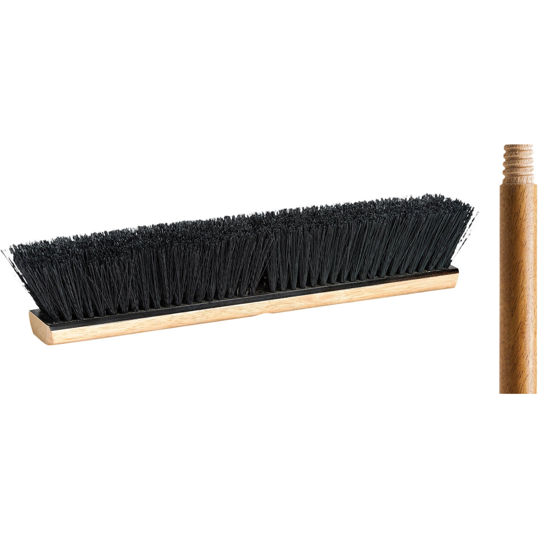 M2 Professional Push Broom with Handle, 18", Medium, Tampico Bristles