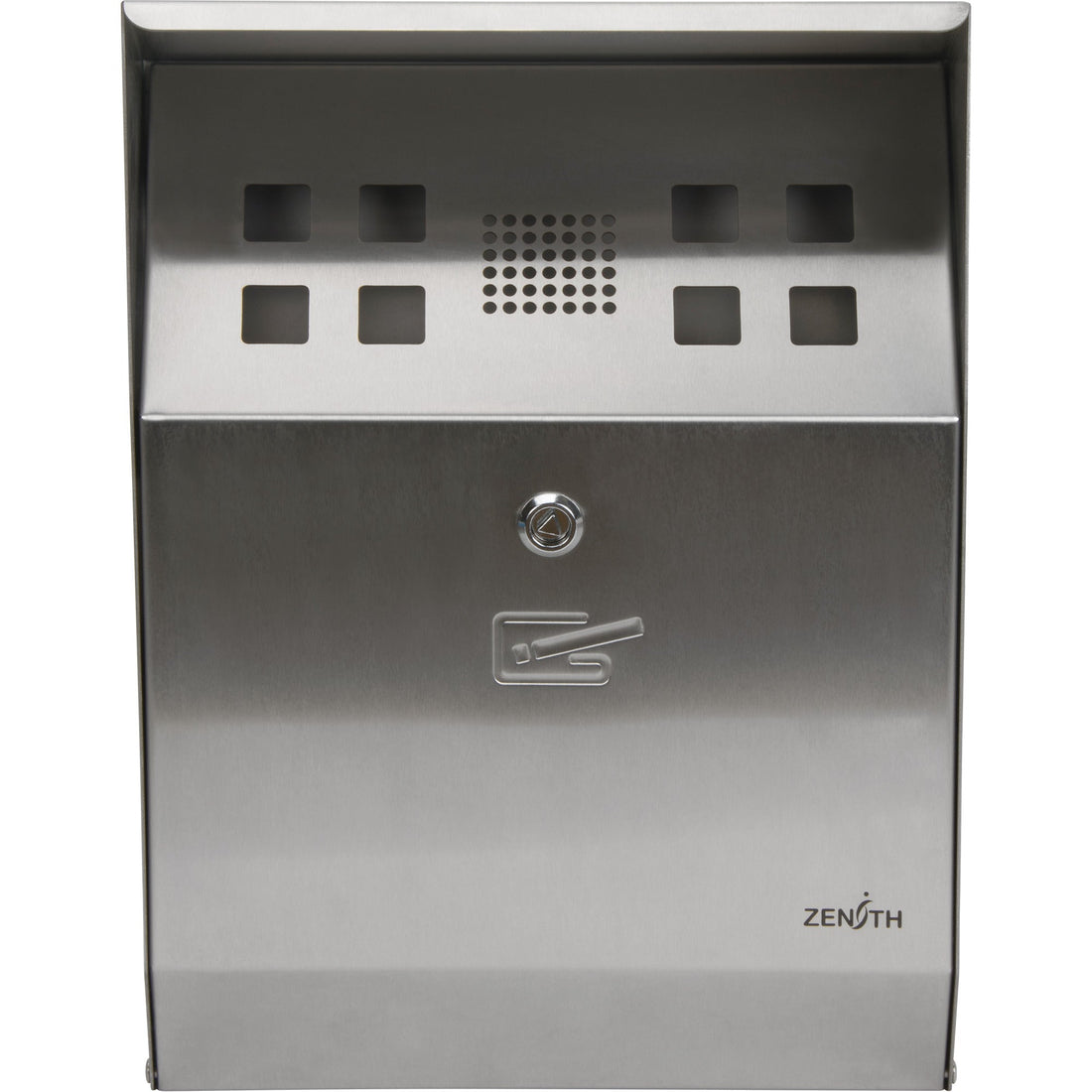 Zenith Smoking Receptacle, Wall-Mount, Stainless Steel, 1.6 Litres Capacity, 13-4/5" Height