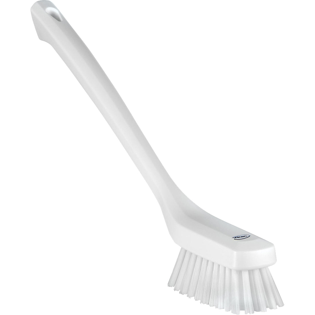 Vikan Narrow Long-Handle Cleaning Brush, Stiff Bristles, 16-1/2" Long, White