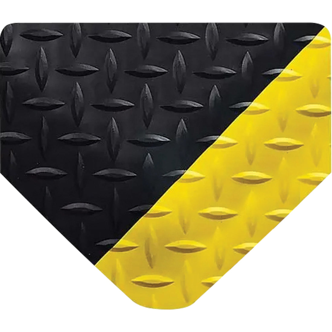 Wearwell SpongeCote Anti-fatigue Floor Mat with WOW! No-slide Finish, Nitrile/PVC, 9/16" Thick, Black/Yellow