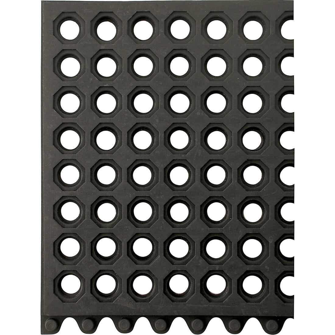 Wearwell 24/Seven® Matting, Rubber, 3' W x 3' L, 5/8" Thick, Black