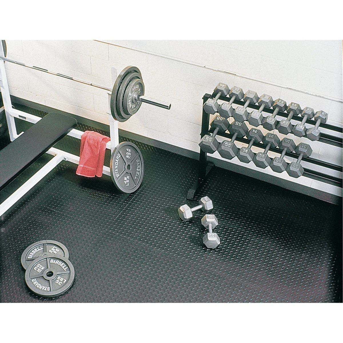 Mat Tech Dura Shock™ Mats, Honeycomb/Ribbed, 4' x 6' x 3/4", Black, Rubber