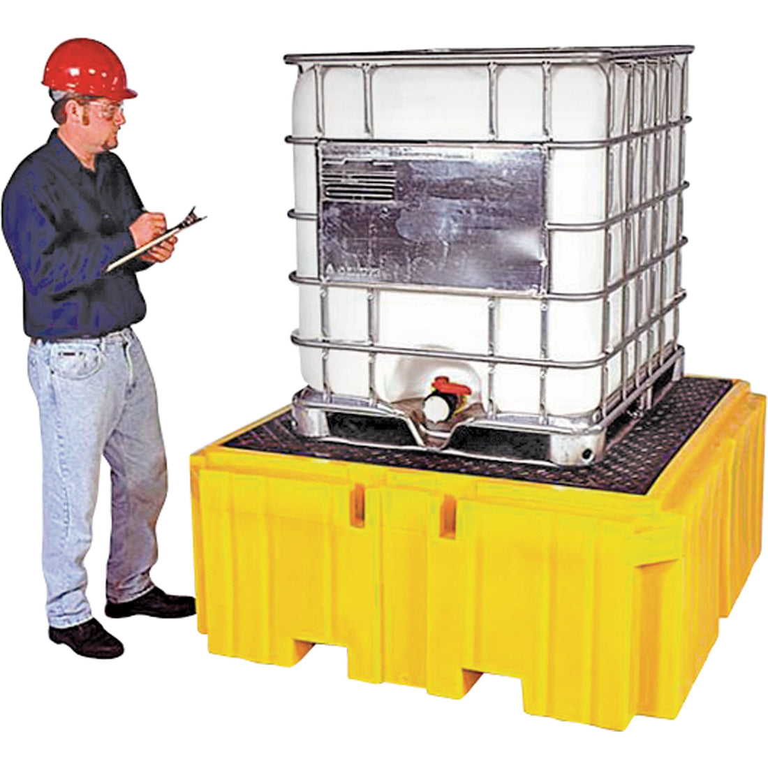 Ultratech IBC Spill Pallet Plus® With Drain, 365 US gal. Spill Capacity, 62" x 62" x 28"