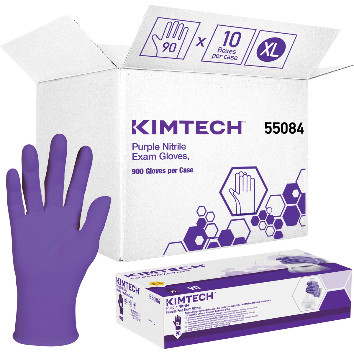 Ansell Kimtech™ Examination Gloves, X-Large, Nitrile, 6-mil, Powder-Free, Purple, Class 2