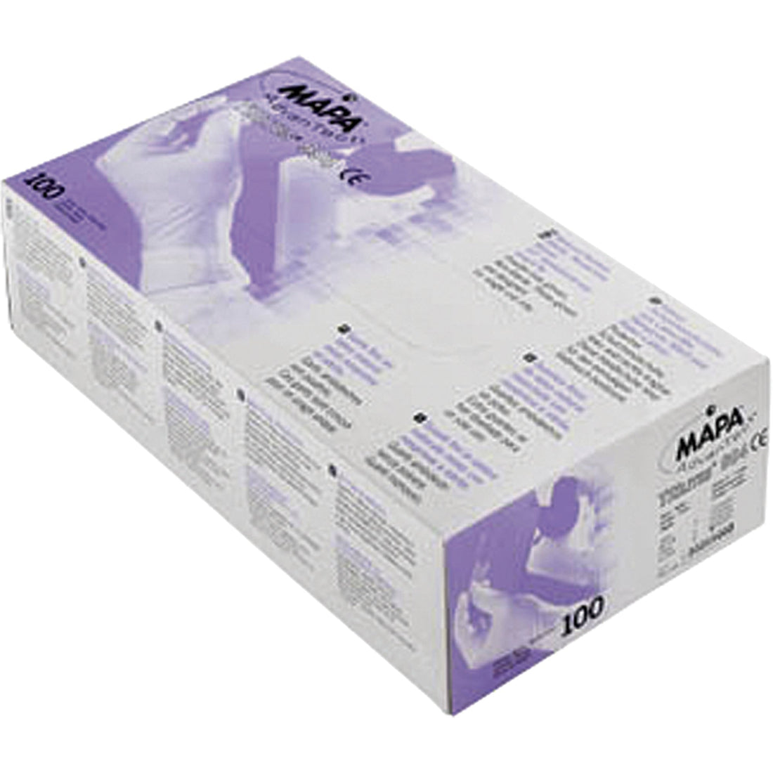 Mapa Professional Trilites Triple Polymer Gloves, Latex/Neoprene/Nitrile, 6-mil, Powder-Free, Purple
