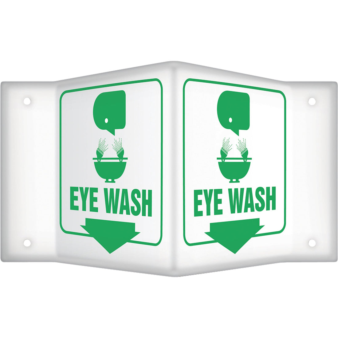 Accuform NMC "Eye Wash" Projection Sign, Plastic, English with Pictogram