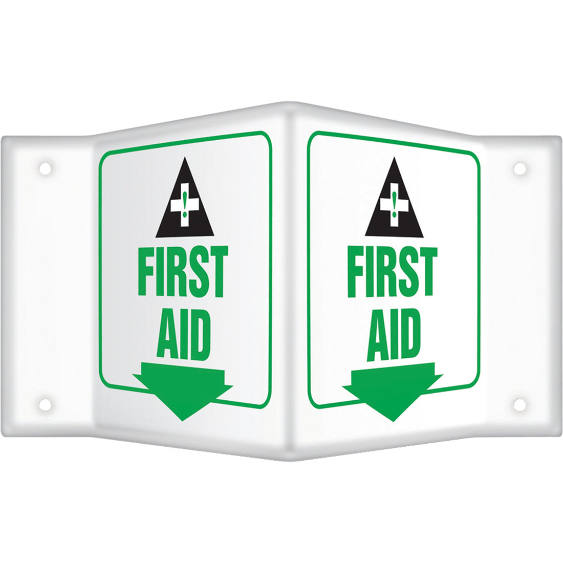 Accuform NMC "First Aid" Projection Sign, Plastic, English with Pictogram