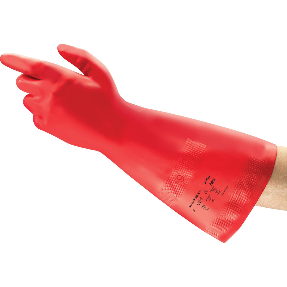 Ansell AlphaTec Solvex 37-900 Chemical Gloves, 14.9" L, Nitrile, 16.7-mil