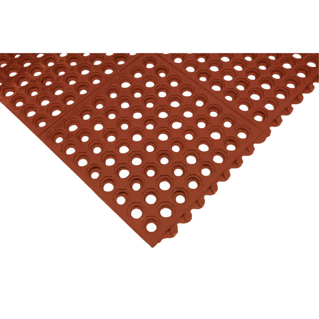 Zenith Anti-Fatigue Link Matting, Honeycomb, 3' x 3' x 1/2", Brown, Nitrile/Rubber