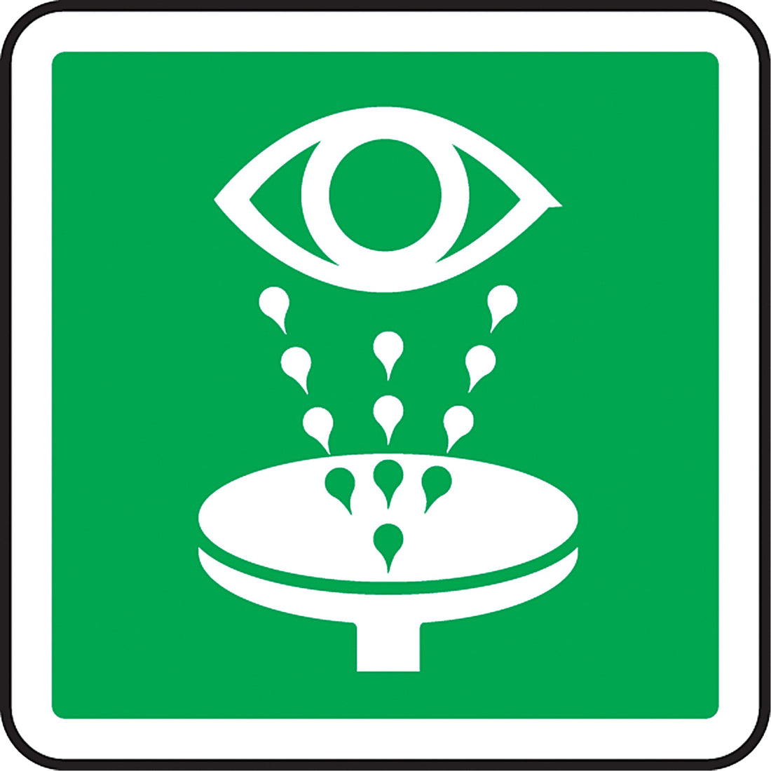 Accuform NMC Eye Wash CSA Standard Safety Sign, 12" x 12", Aluminum, Pictogram