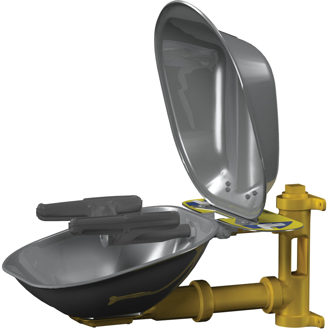 Bradley Halo™ Face/Eyewash Stations, Wall-Mount Installation, Stainless Steel Bowl